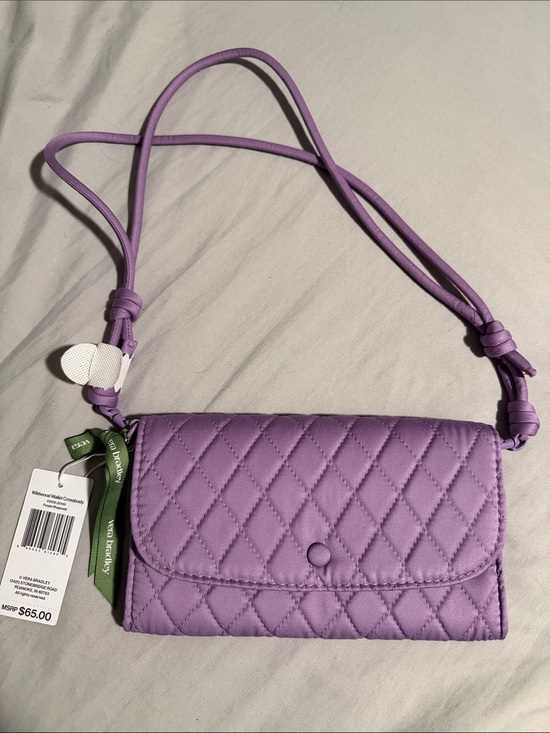 Vera Bradley Handbags - Vera Bradley Quilted Lavender Wildwood Crossbody Wallet